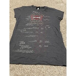 Harley-Davidson Womens XXL Gray Script Graphic Tee Smoky Mountain Maryville TN